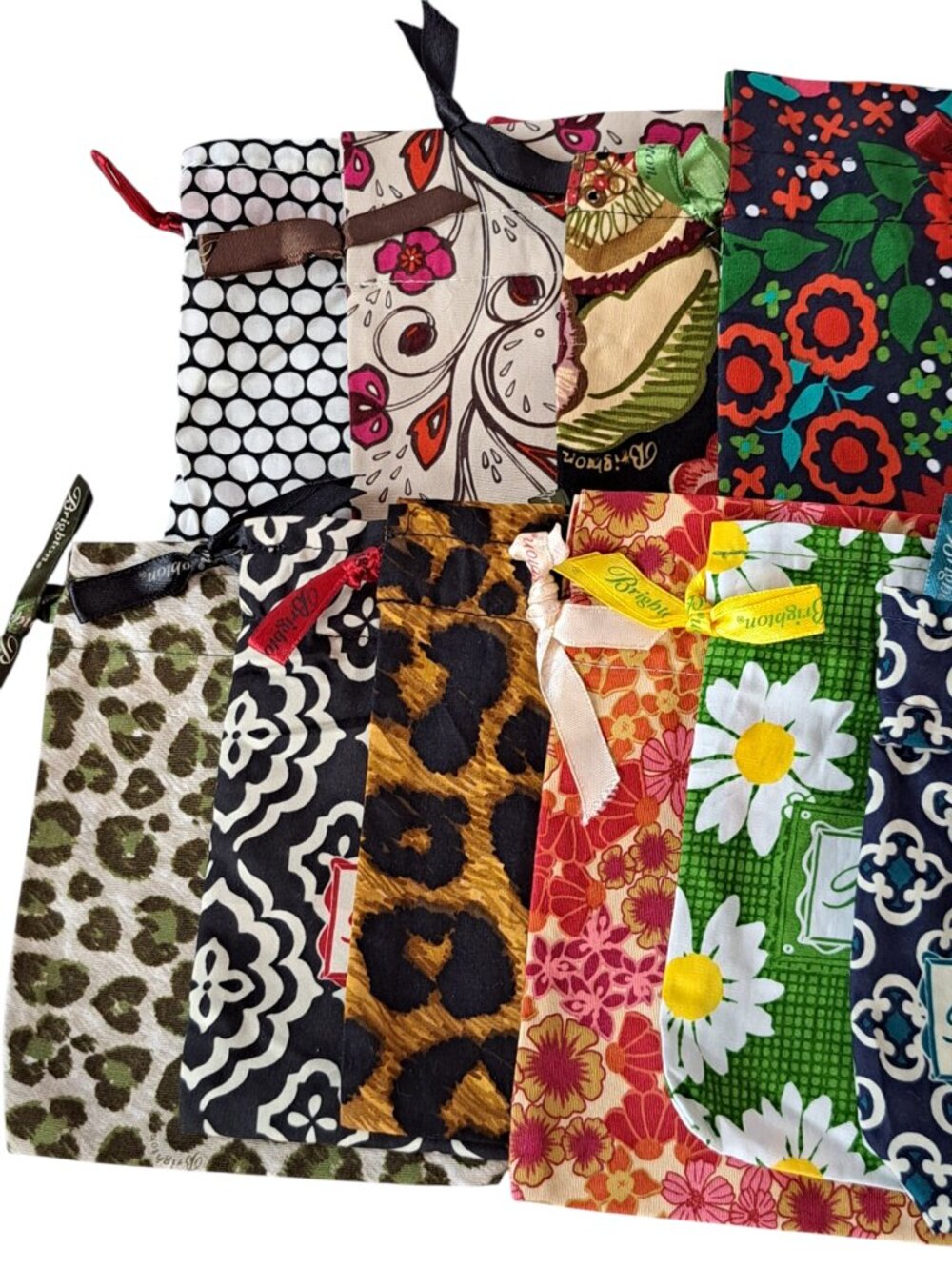 Lot Of 20 Brighton Drawstring Jewelry Multi Color Fabric Dust Bags Small 6"x5" * - Picture 3 of 12